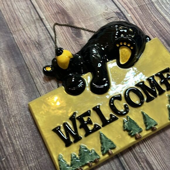 Bear Foots Ceramic Welcome Bear Sign - Picture 2 of 7